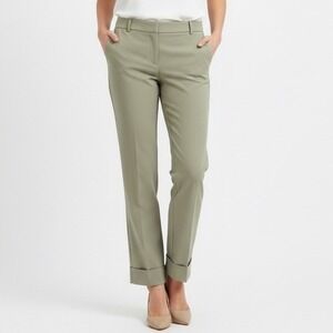 Star City Dress Pants Womens 5 Sage Green Slash Pockets Cuffed Hem Straight Leg